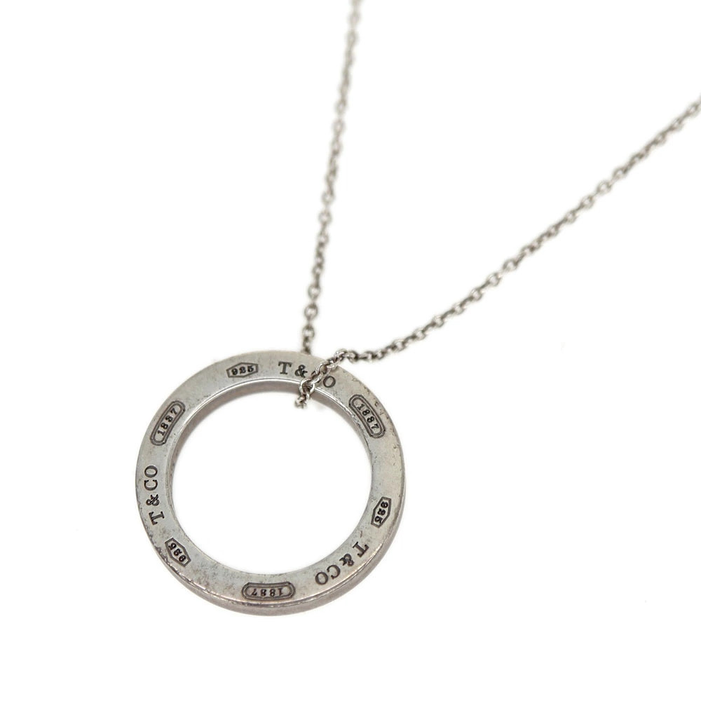 Tiffany Co Circle Pendant Two Of Metal White Gold